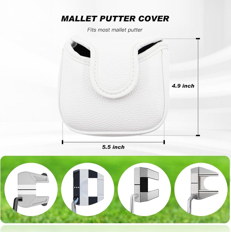 Frimon Golf Club Covers,4pcs or 1pc Golf Headcovers for Woods and Driver Fairway Hybrids Women Men - Premium PU Leather with Interchangeable Tags & Magnetic Blade and Mallet Putter Covers - Image 3